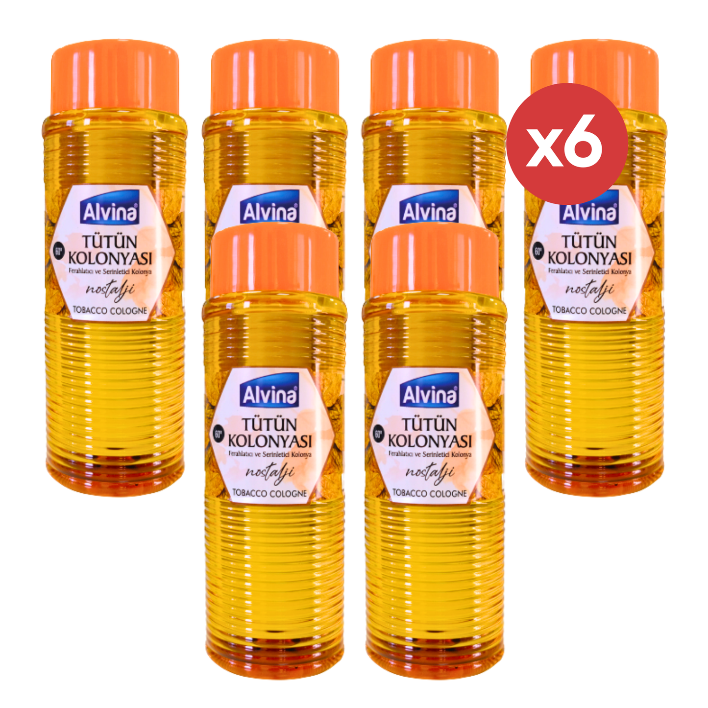 Alvina Tabak Eau de Cologne 400ml 6-Pack – Voordeelverpakking Frisse Geur