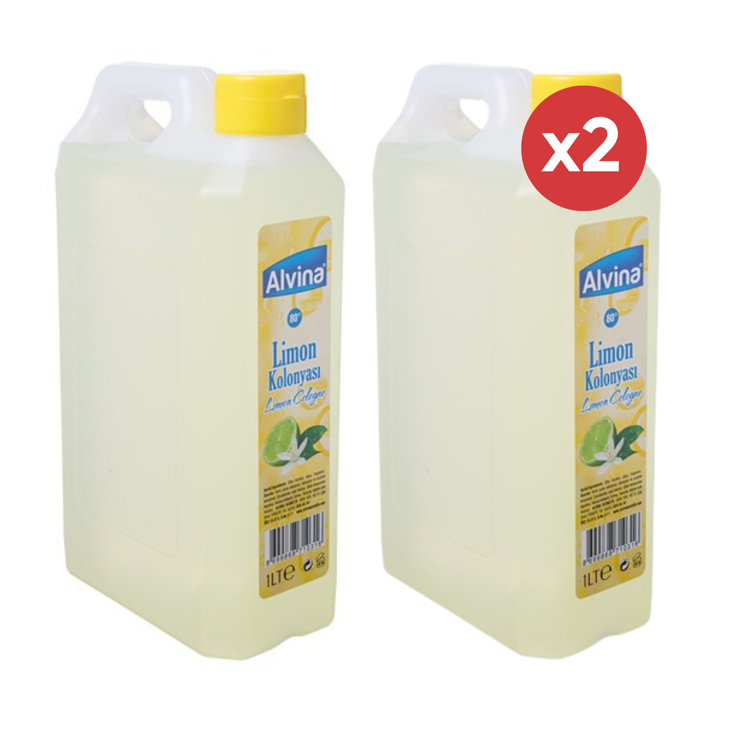 Alvina Citroen Eau de Cologne 1000ml 2-Pack – Frisse Geur Voordeel