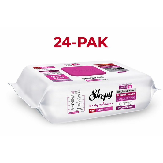 Sleepy Reinigingsdoekjes Lelie Geur 100 Doekjes – 24 Pack Voordeelverpakking