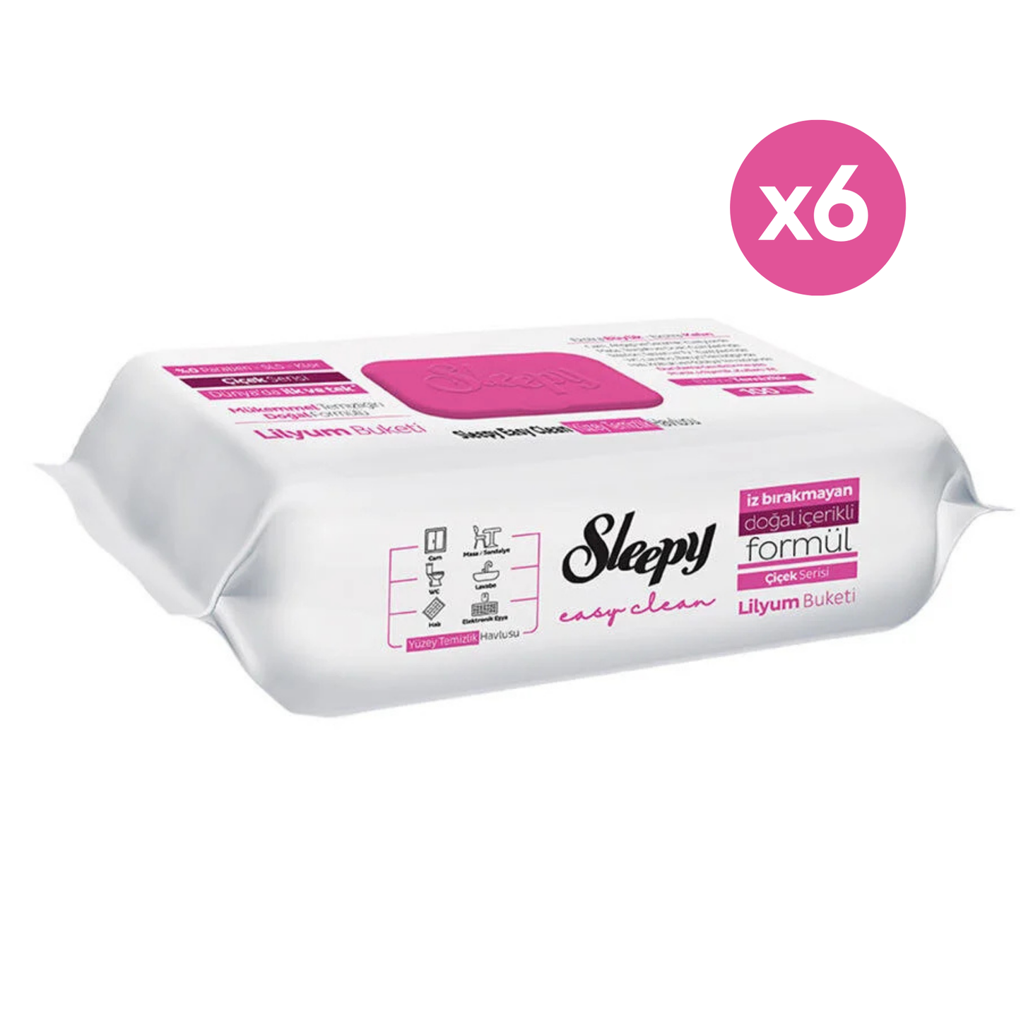 Sleepy Easy Clean Reinigingsdoekjes 100 Stuks 6-Pack – Leliebloesem Geur Voordeel
