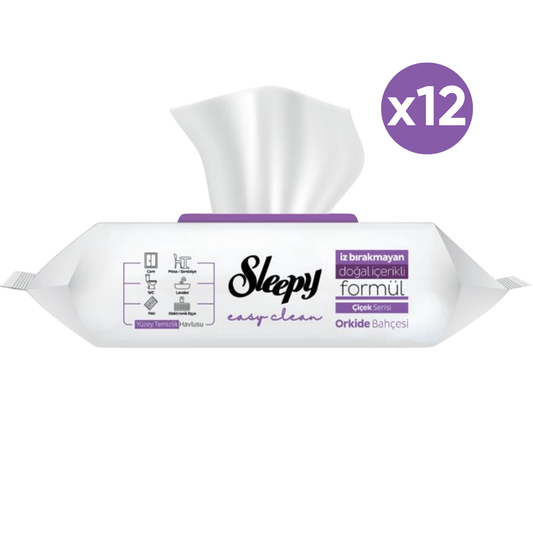 12x Sleepy Easy Clean Orchideeëntuin Oppervlakte Reinigingsdoekjes 100 Stuks