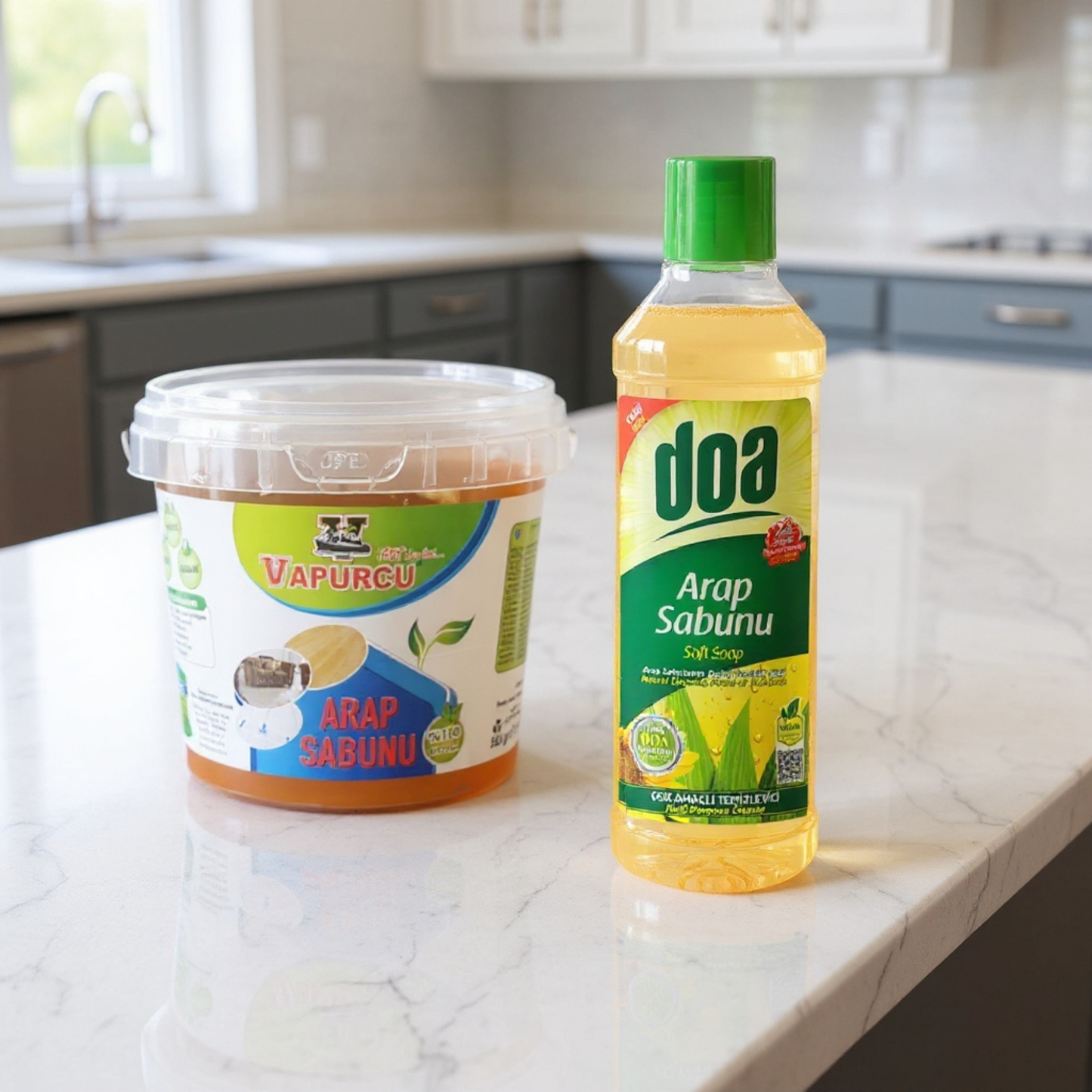Doa & Vapurcu Groene Zeep Set 1L + 500g – Voordeel 1+1 Krachtige Reiniging
