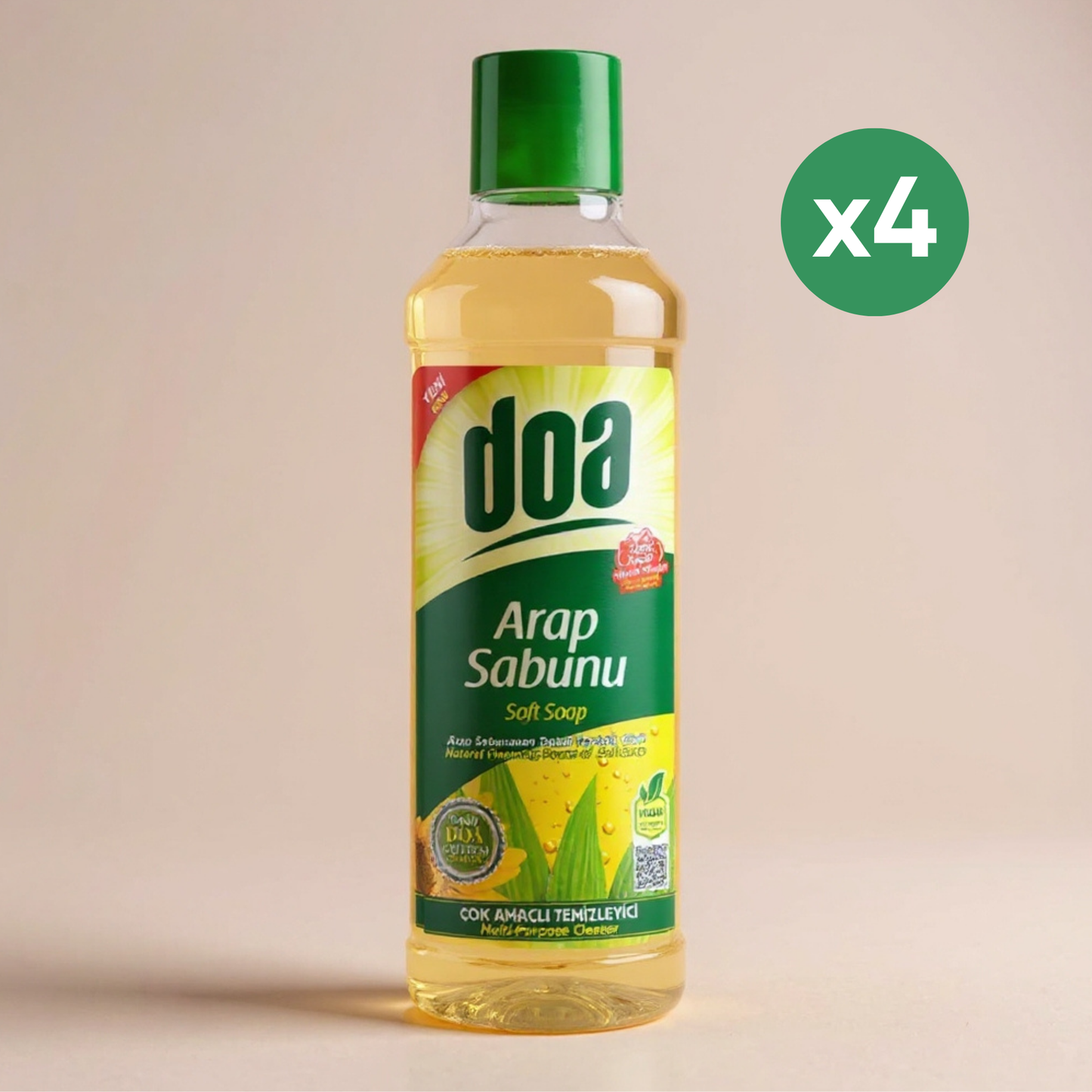Doa Groene Zeep Vloeibaar 1L 4-Pack – Traditionele Allesreiniger Voordeel
