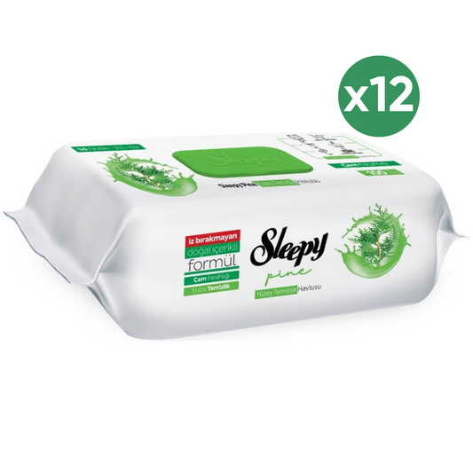 x12 Sleepy Pine Oppervlakte Reinigingsdoekjes – Dennengeur – 100 Doekjes