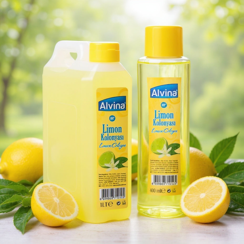 Alvina Citroen Eau de Cologne Set 400ml + 1000ml – 1+1 Voordeel Frisse Geur
