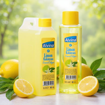 Alvina Citroen Eau de Cologne Set 400ml + 1000ml – 1+1 Voordeel Frisse Geur